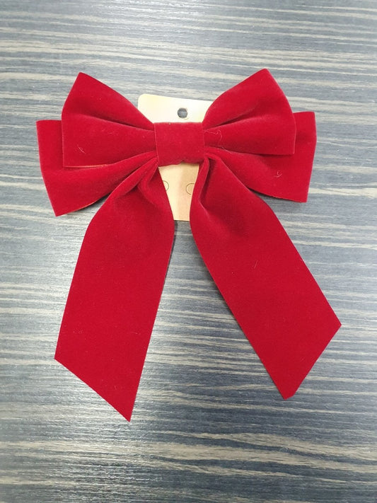 DMB Red Velvet Hair Bow - Daisy Mae Boutique