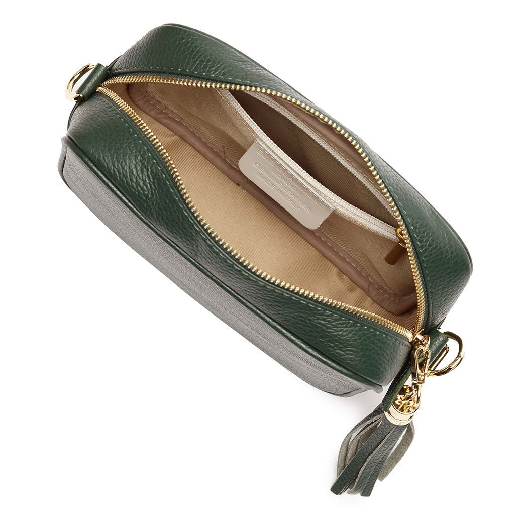 Elie Beaumont Bottle Green Crossbody - Daisy Mae Boutique