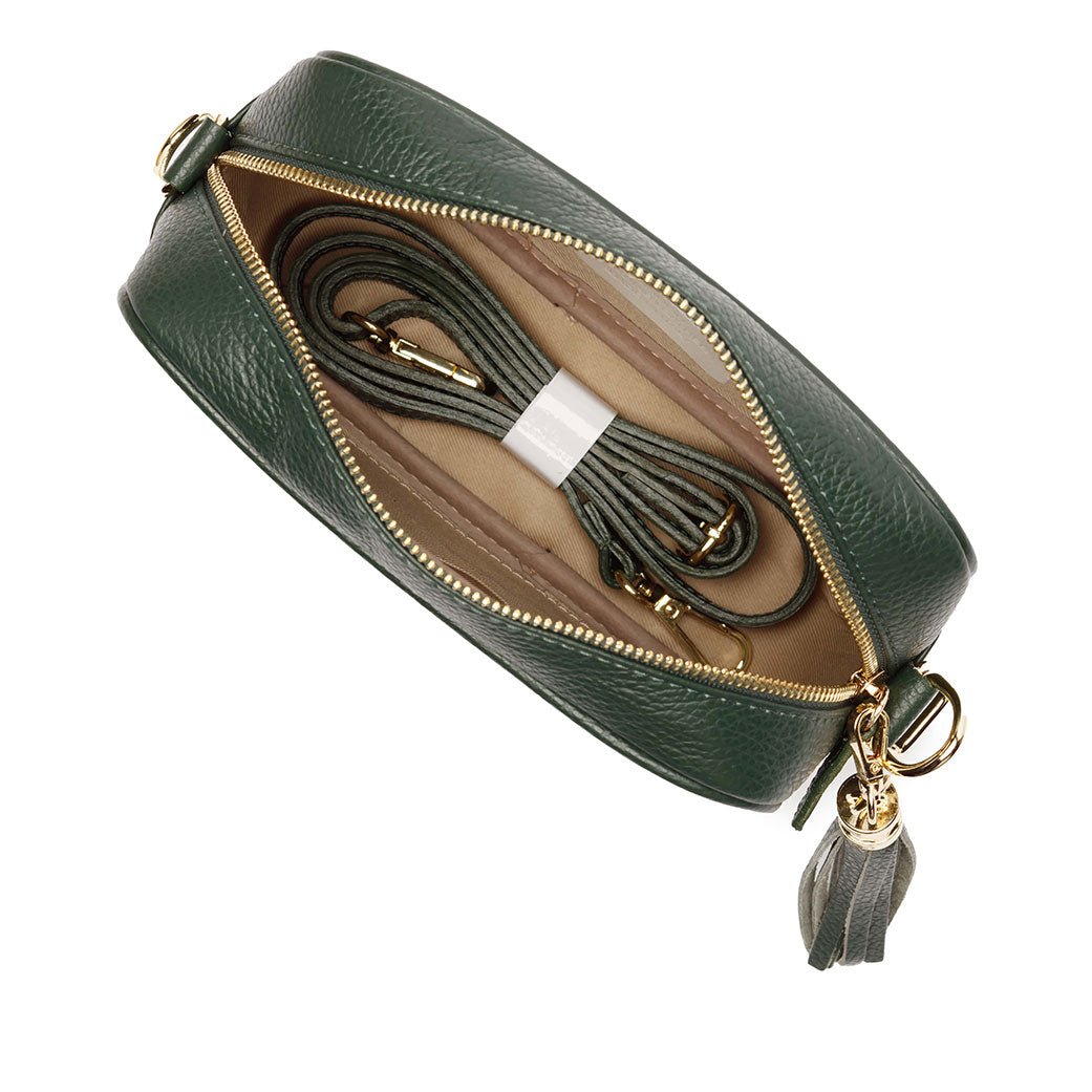 Elie Beaumont Bottle Green Crossbody - Daisy Mae Boutique