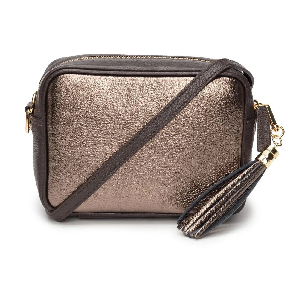 Elie Beaumont Metallic Blend Crossbody Bronze - Daisy Mae Boutique