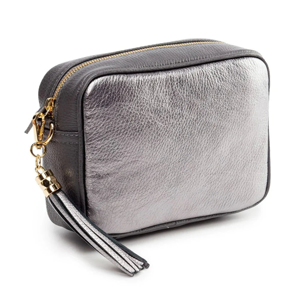 Elie Beaumont Metallic Blend Crossbody Pewter - Daisy Mae Boutique