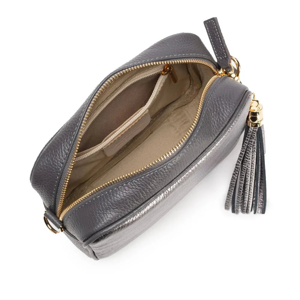 Elie Beaumont Metallic Blend Crossbody Pewter - Daisy Mae Boutique