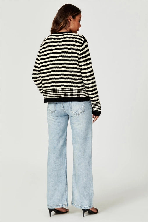FS Collection Geo Pattern Knitted Cardigan