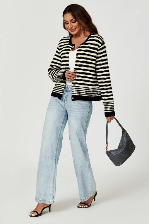 FS Collection Geo Pattern Knitted Cardigan