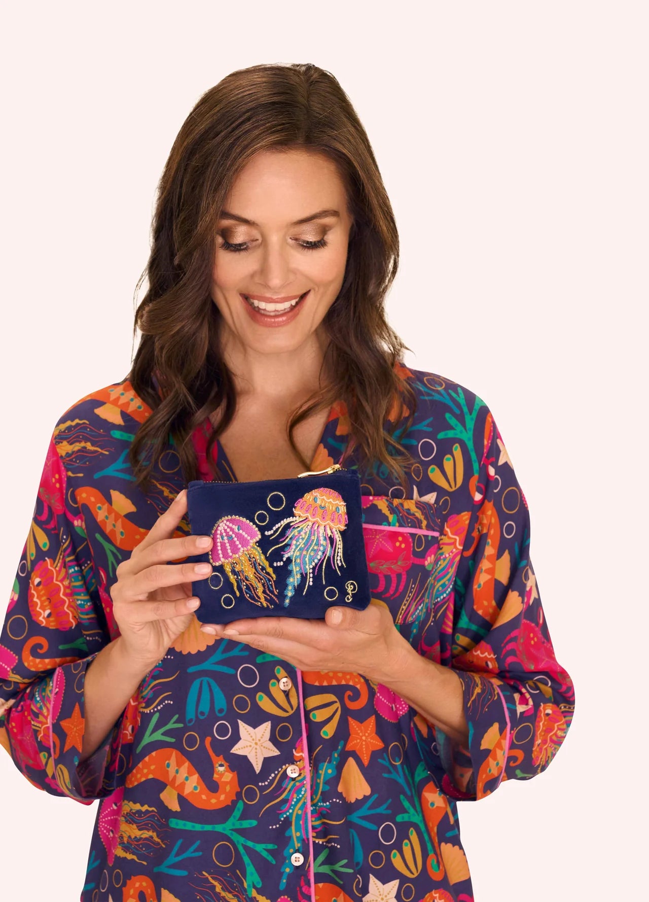 Powder Jolly Jellies Navy Velvet Mini Pouch