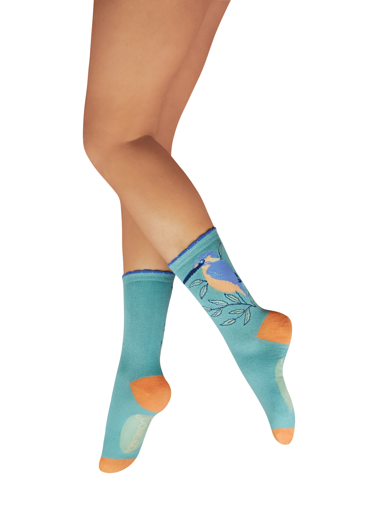 Powder Dignified Kingfisher Socks In Aqua
