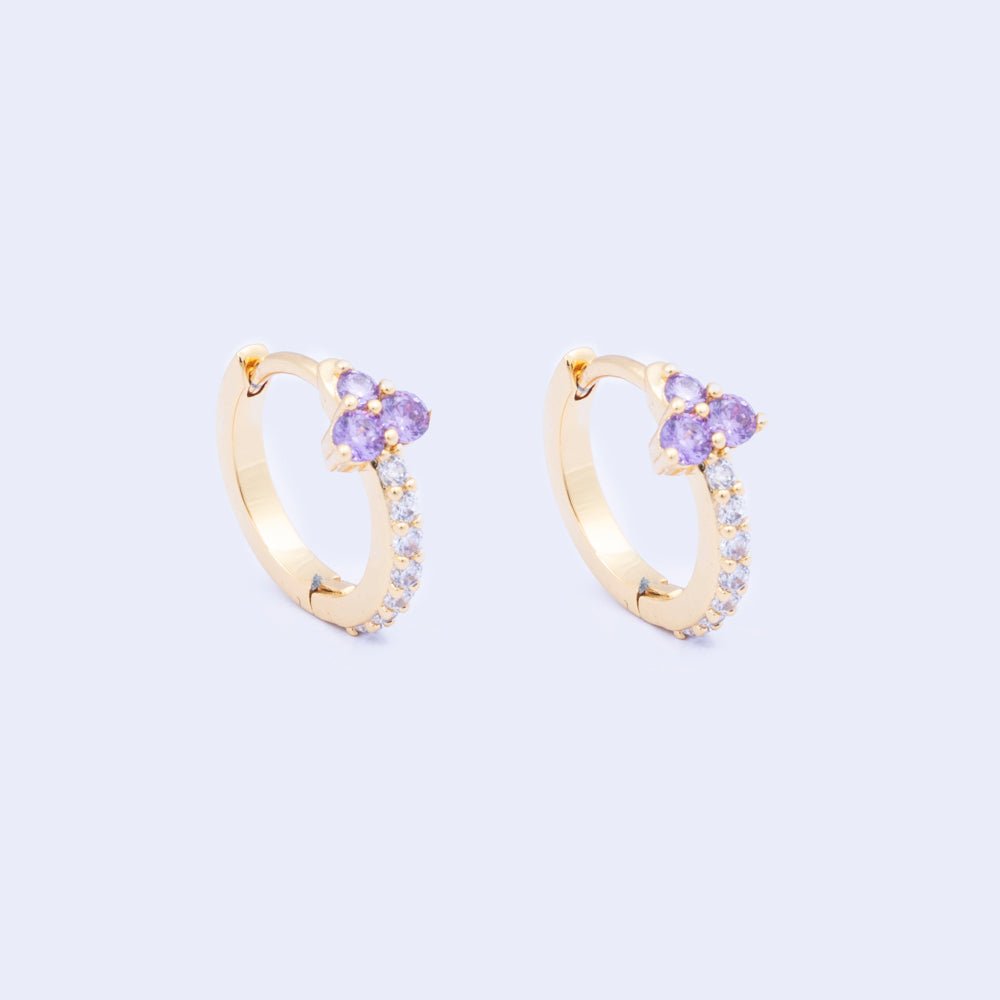 Knight & Day Amethyst Huggies Earrings Q528ETR - Daisy Mae Boutique