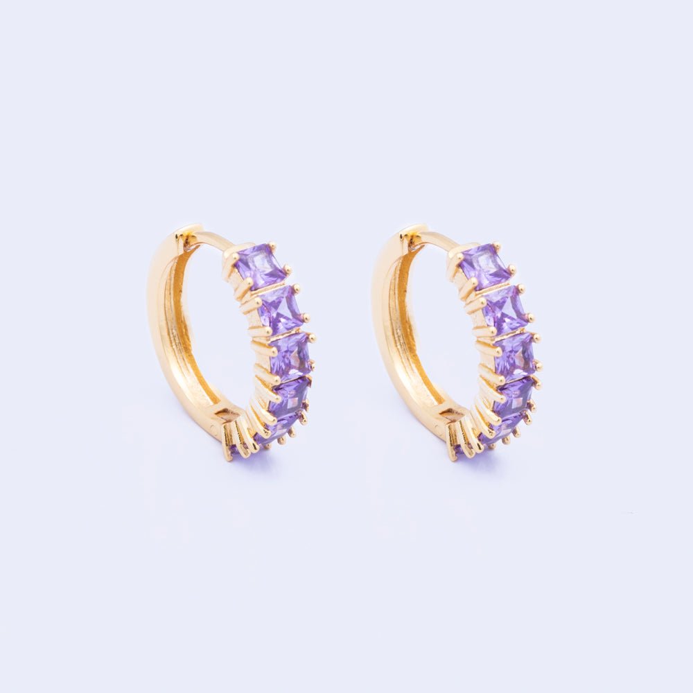 Knight & Day Classic Amethyst Hoops Q531ETR - Daisy Mae Boutique