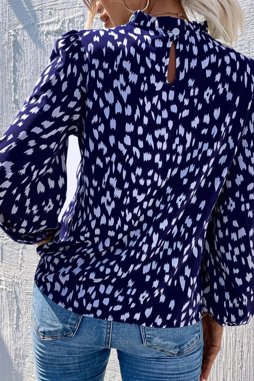 FS Collection Animal Print Frill Detail Blouse