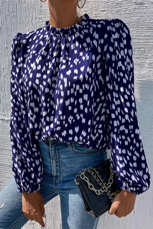 FS Collection Animal Print Frill Detail Blouse