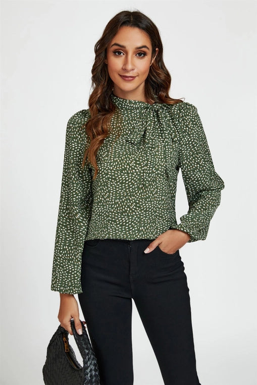 FS Collection Olive Side Tie Blouse