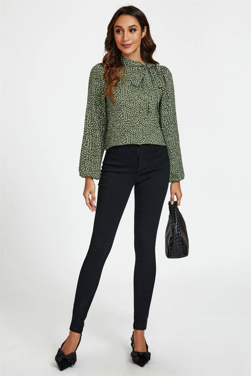 FS Collection Olive Side Tie Blouse