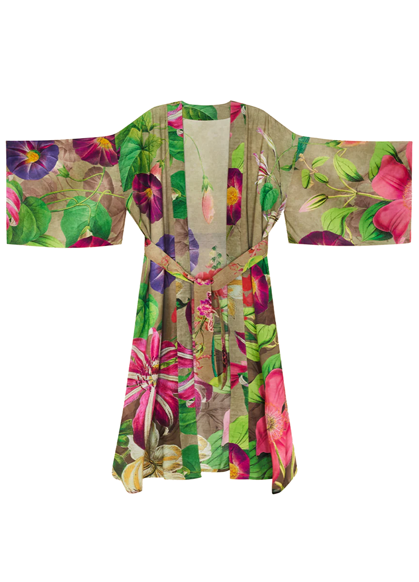 Powder Oversized Botanicals Kimono Gown