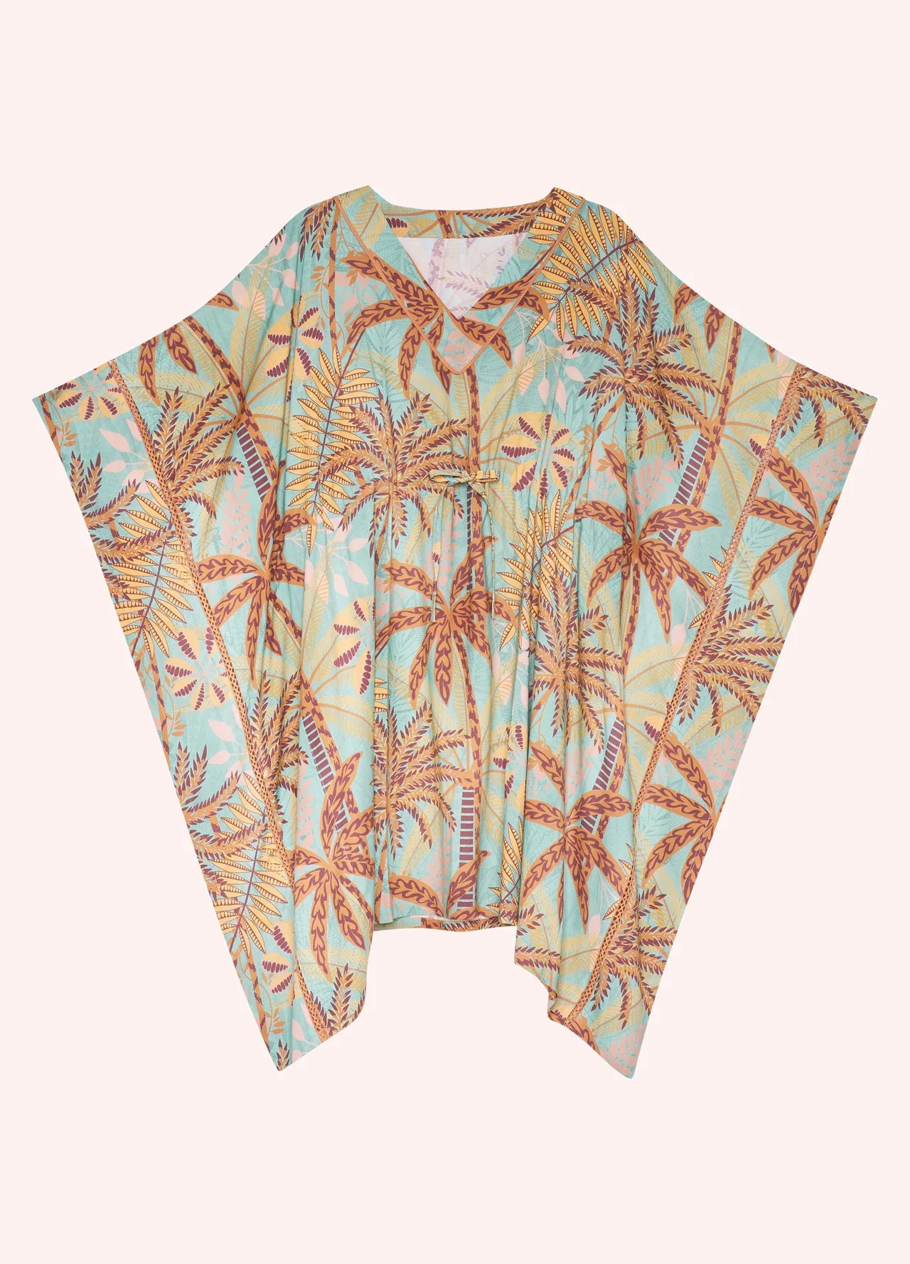 Powder Patterned Palms Beach Cover Up