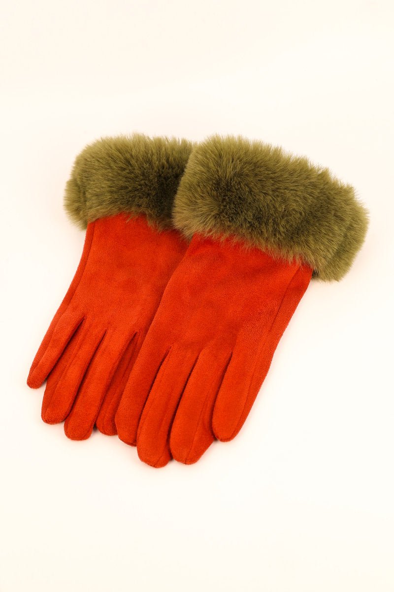 Powder Bettina Gloves Rust/Olive - Daisy Mae Boutique