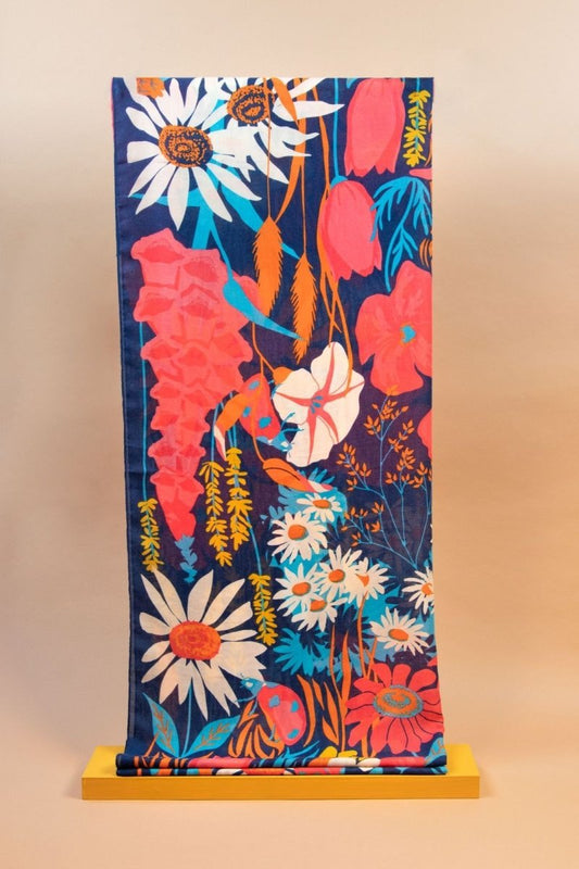 Powder Country Garden Navy Scarf - Daisy Mae Boutique
