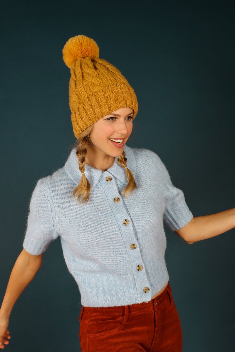 Powder Freya Bobble Hat Mustard - Daisy Mae Boutique
