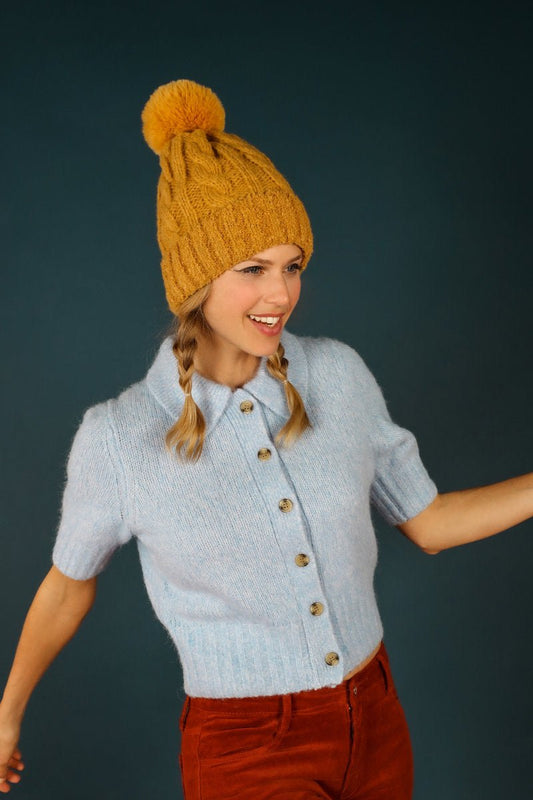 Powder Freya Bobble Hat Mustard - Daisy Mae Boutique