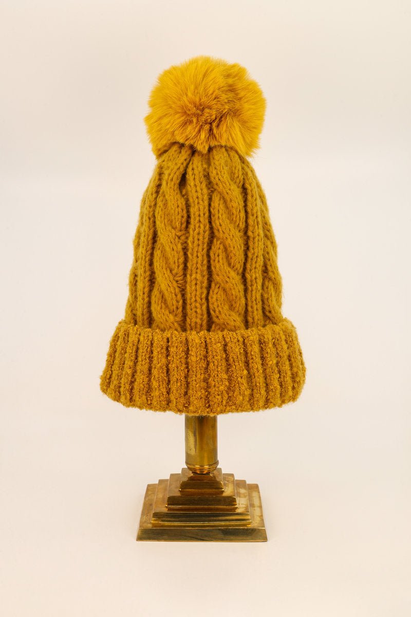 Powder Freya Bobble Hat Mustard - Daisy Mae Boutique