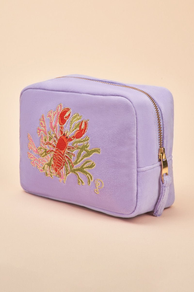 Powder Lobster Buddies Velvet Makeup Bag - Daisy Mae Boutique