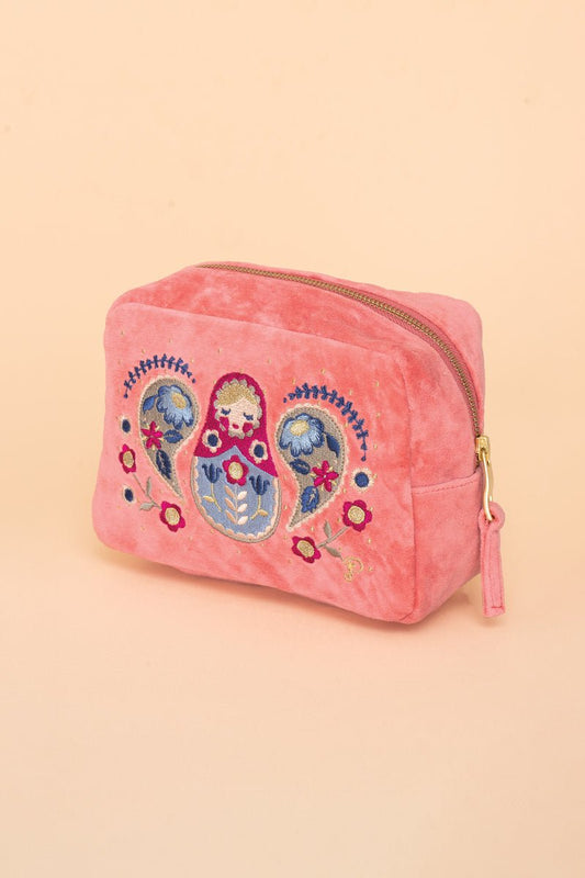 Powder Matryoshka Doll Velvet Makeup Bag - Daisy Mae Boutique