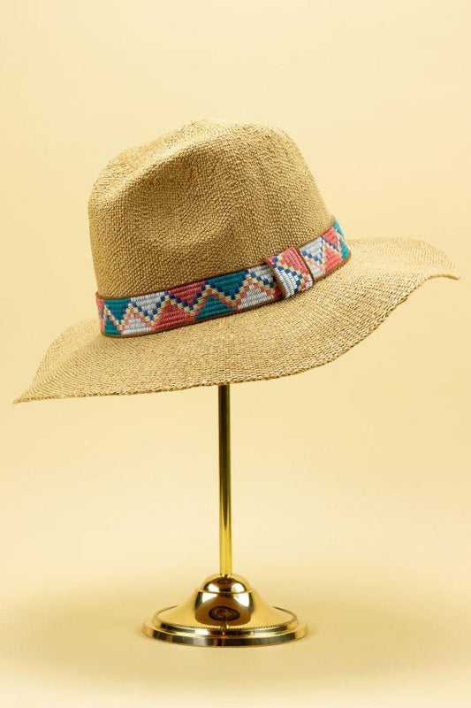 Powder Natasha Teal Zigzag Trim Hat - Daisy Mae Boutique