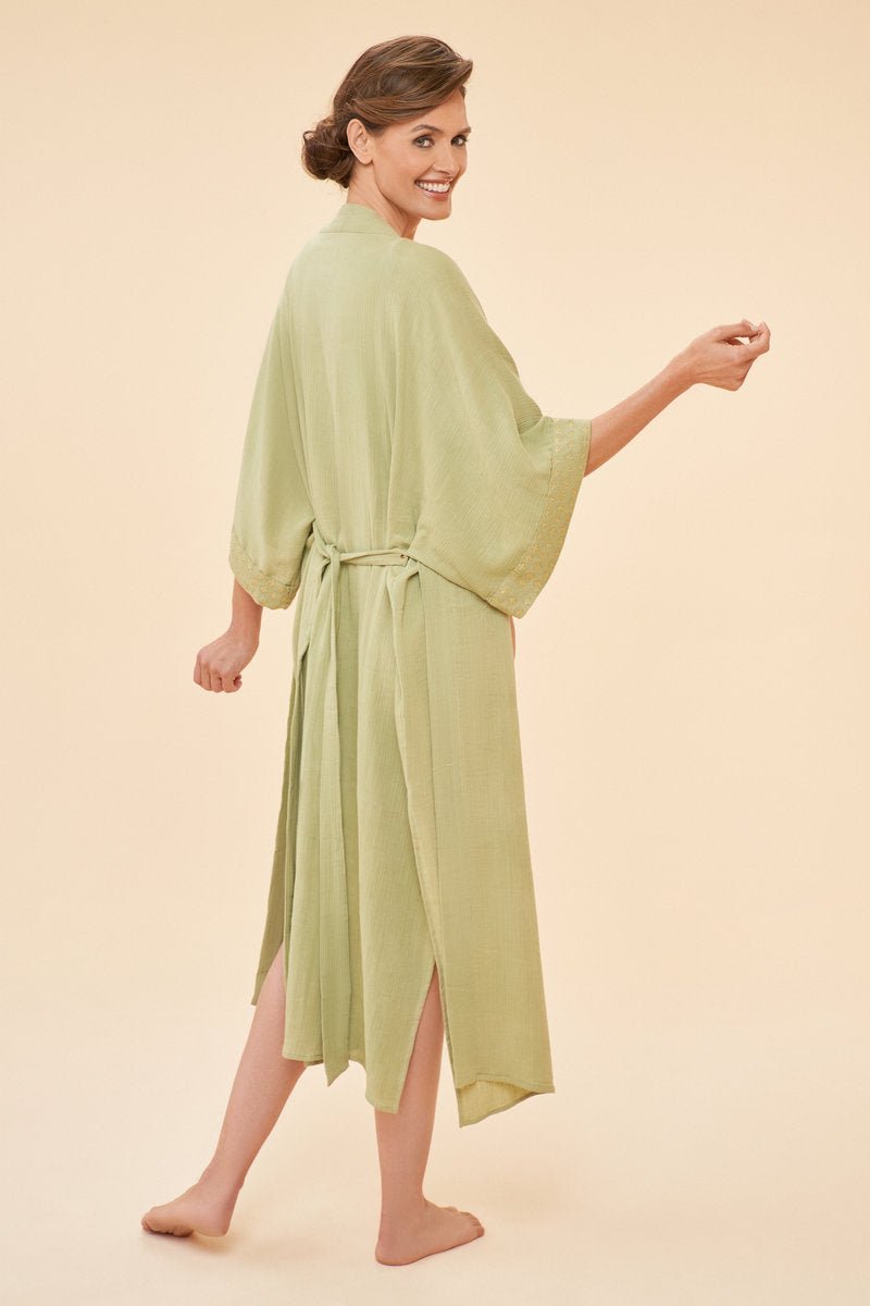 Powder Organic Cotton Retreat Gown Olive - Daisy Mae Boutique