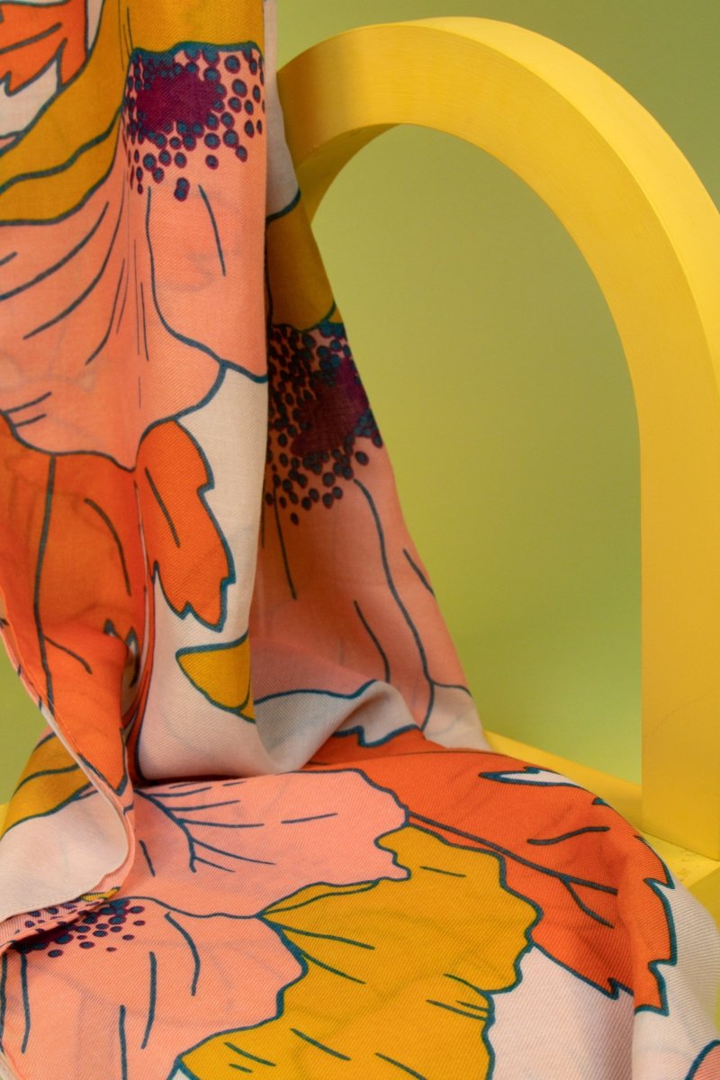 Powder Pastel Summer Poppy Scarf - Daisy Mae Boutique