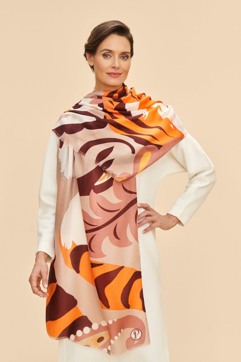 Powder Printed Thrill Of The Tiger Scarf - Daisy Mae Boutique