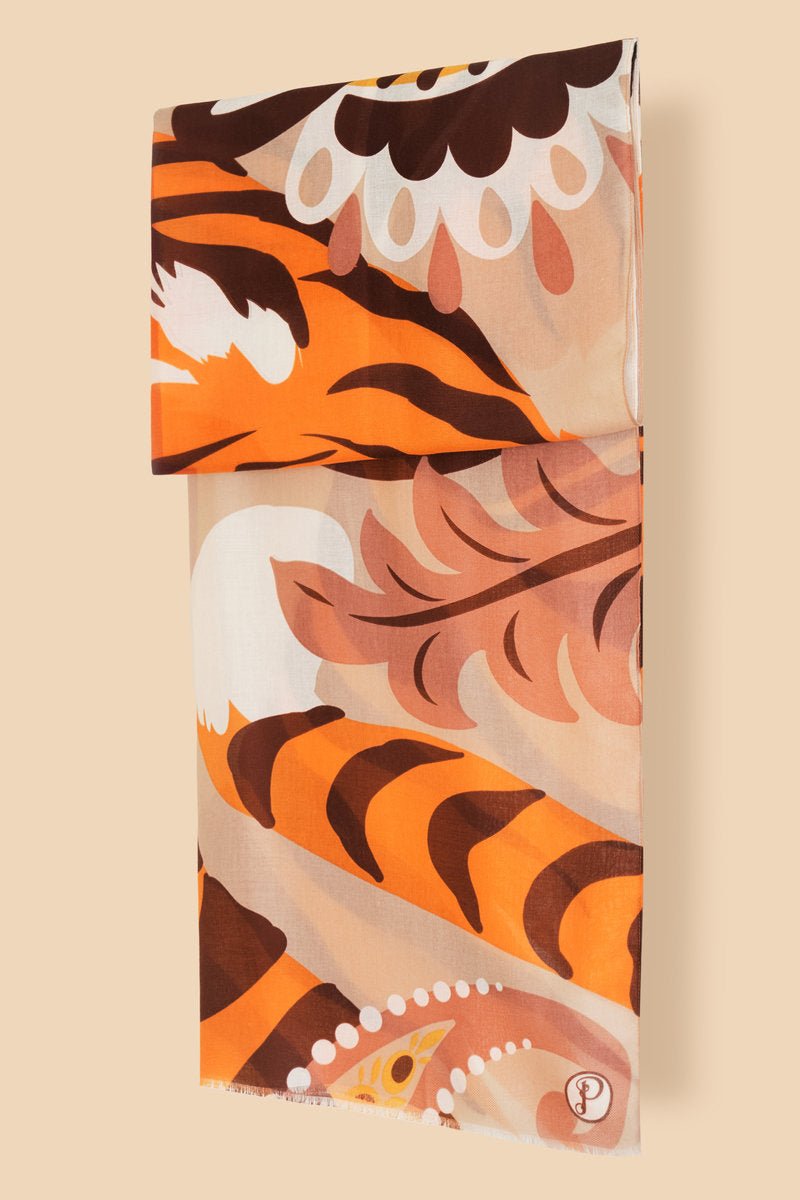 Powder Printed Thrill Of The Tiger Scarf - Daisy Mae Boutique