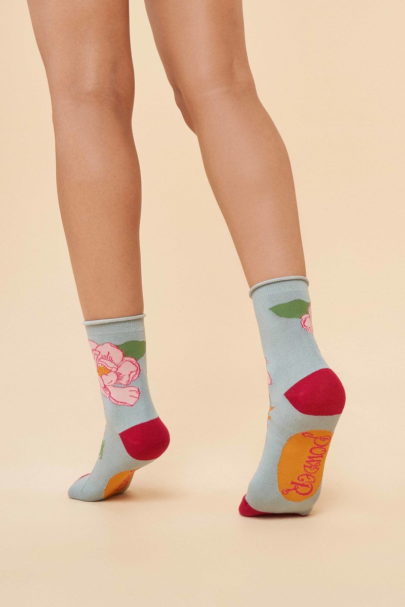 Powder Tropical Flora Socks Ice - Daisy Mae Boutique