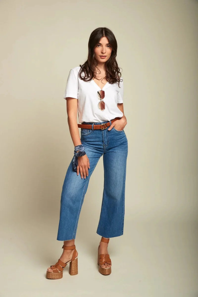 Toxik Wide Leg Crop Jeans - Daisy Mae Boutique