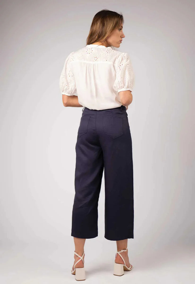 Zibi London JEM Navy Wide Trousers - Daisy Mae Boutique