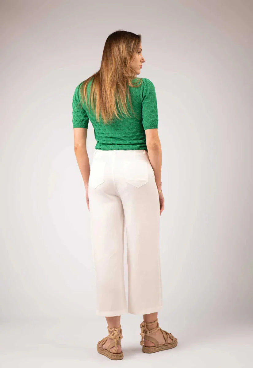 Zibi London JEM White Wide Trousers - Daisy Mae Boutique