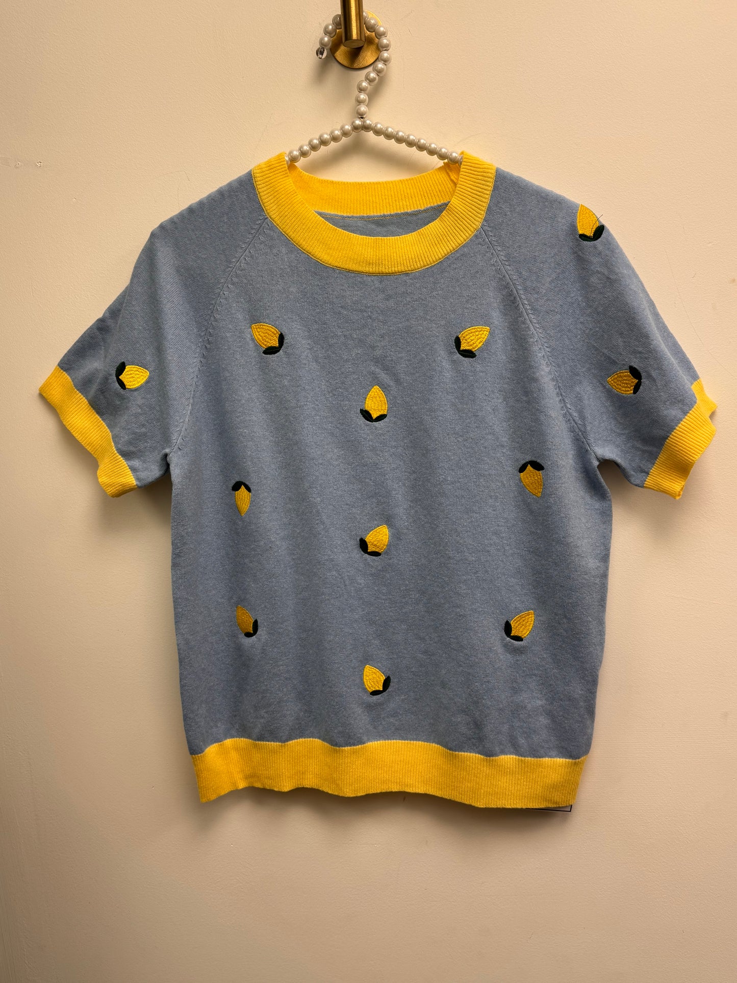 DMB Pale Blue Short Sleeve Lemon Jumper