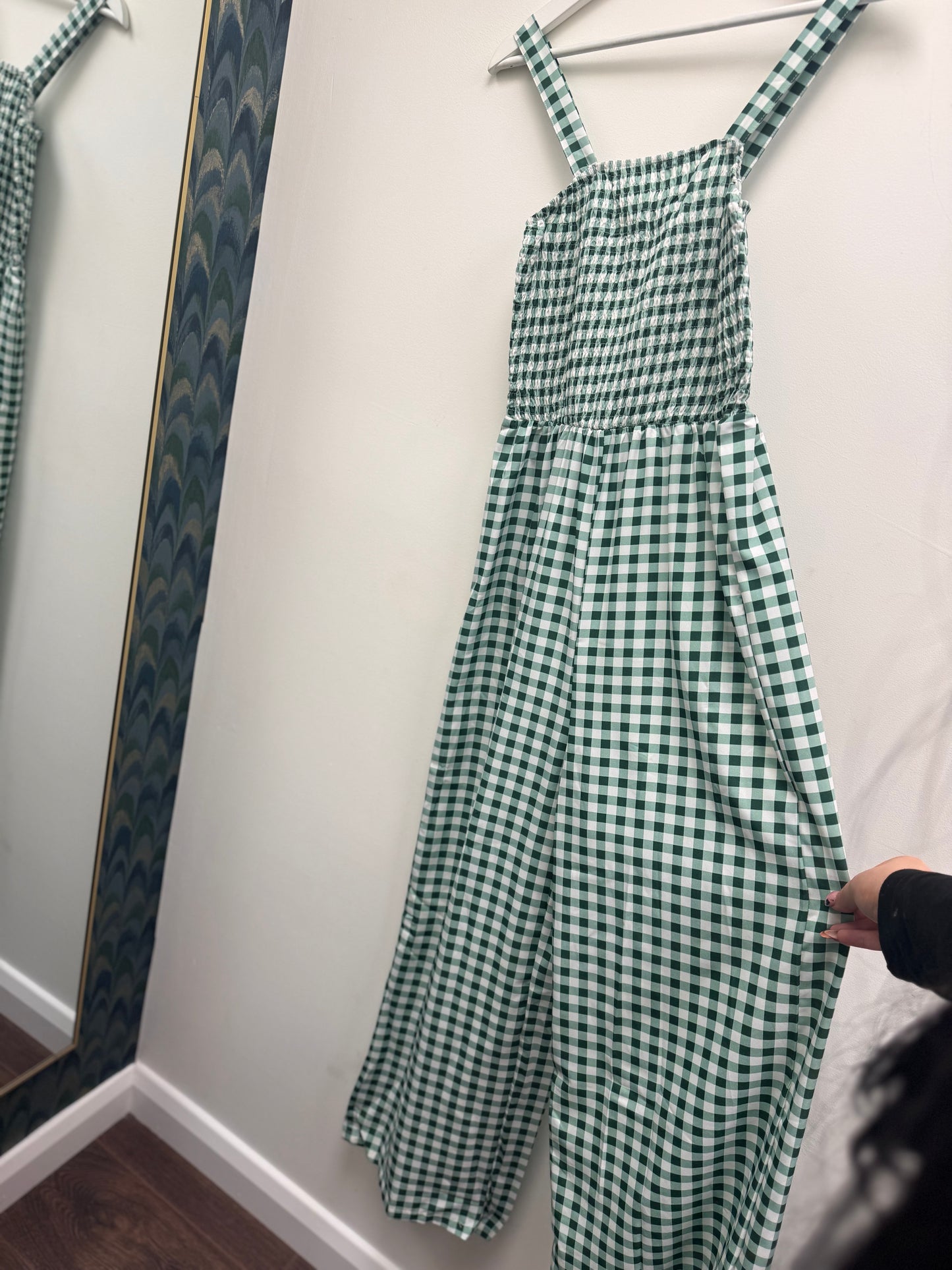 Green Gingham Jumpsuit