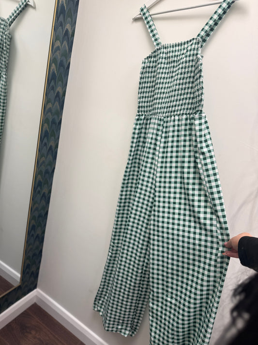 Green Gingham Jumpsuit