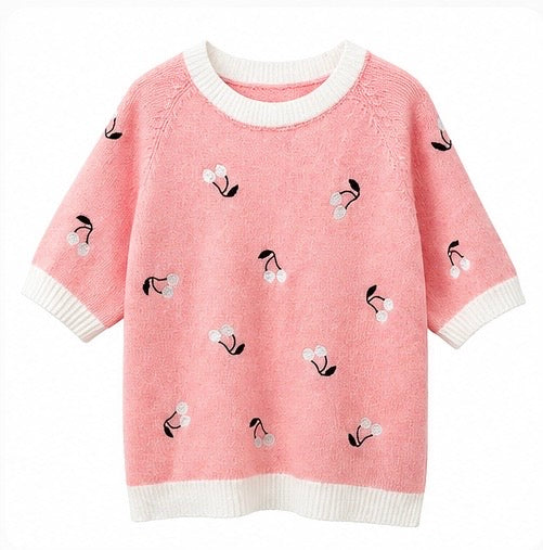 DMB Pink Short Sleeved Cherry Jumper