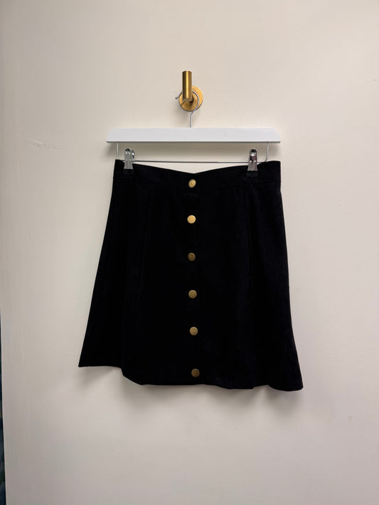 DMB Black Button Down Cord Skirt
