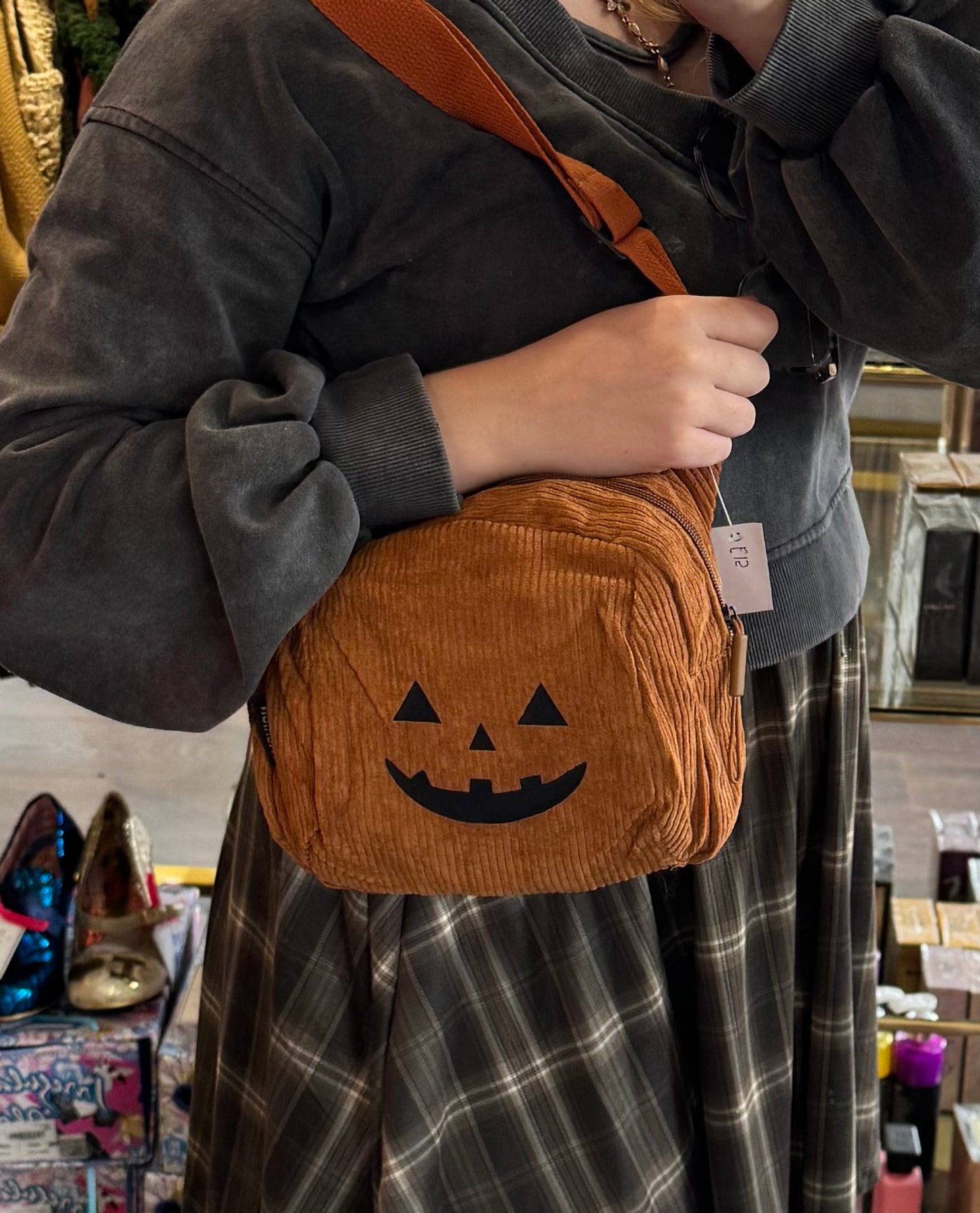 Jack O Lantern Cord Shoulder Bag