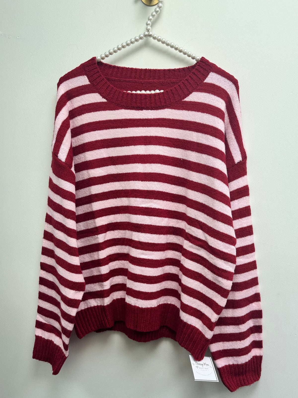 DMB Red / Pink Slouchy Knit Jumper