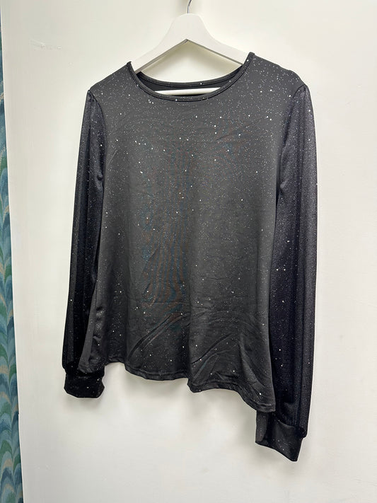 DMB Black Sparkly Sheer Mesh Top