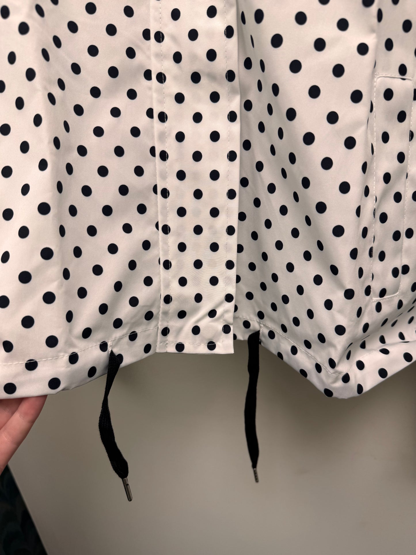 Black and White Polka Dot Drawstring Jacket