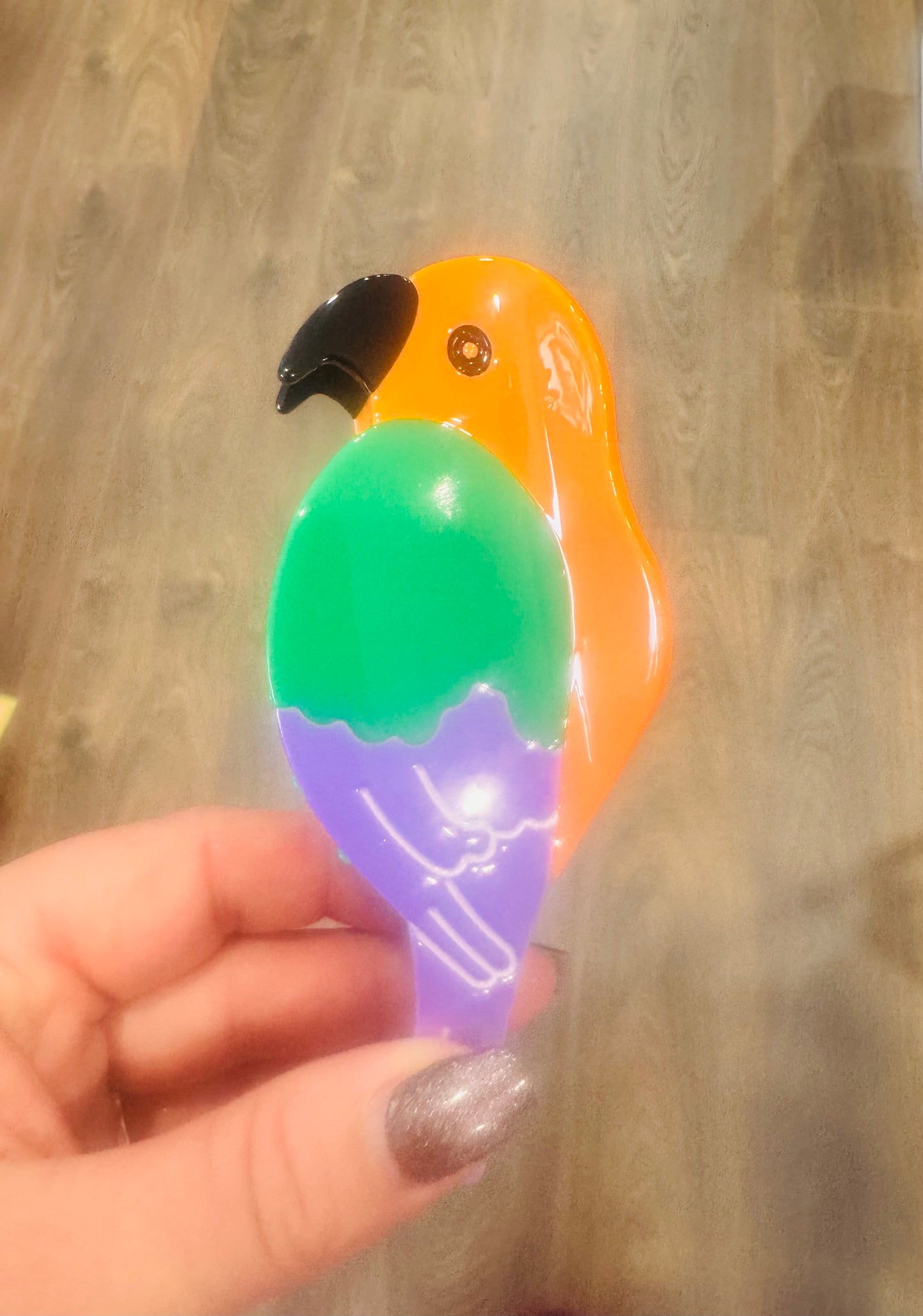 DMB Purple & Orange Parrot Hair Claw Clip