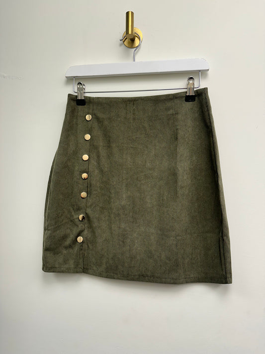 DMB Olive Green Gold Button Skirt