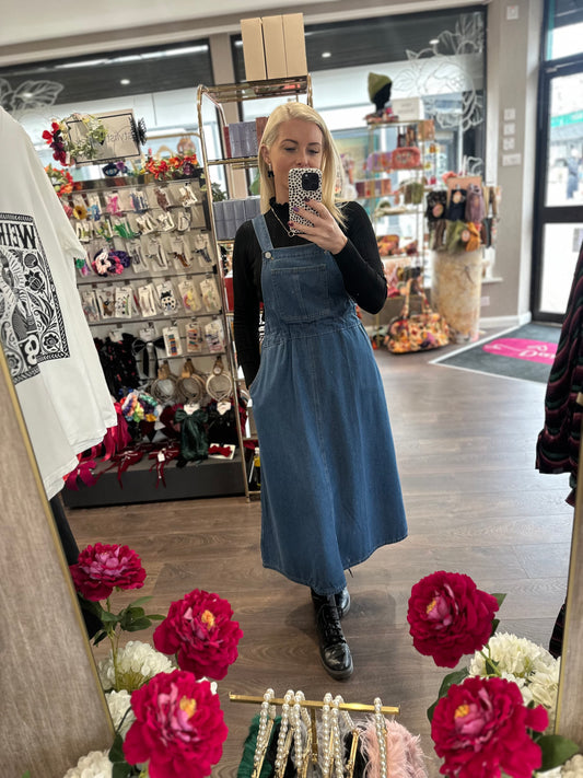 DMB Blue Denim Swing Skirt Pinafore