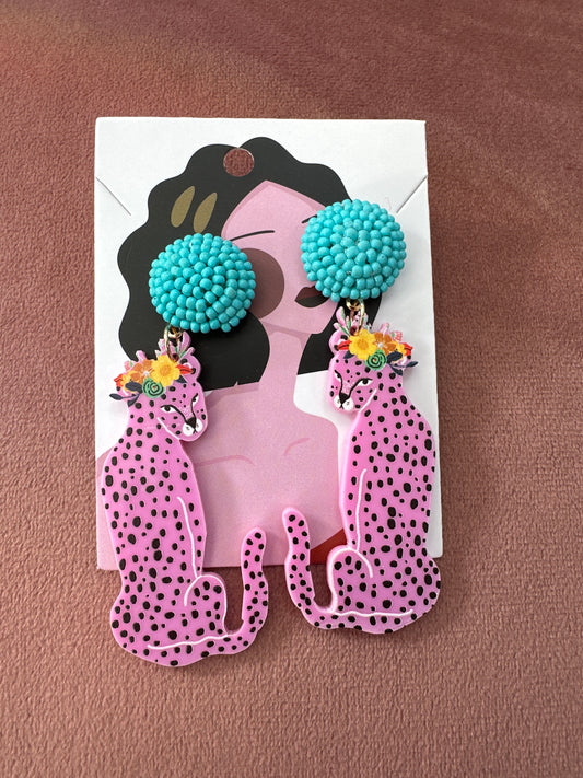 DMB Floral Leopard Earrings