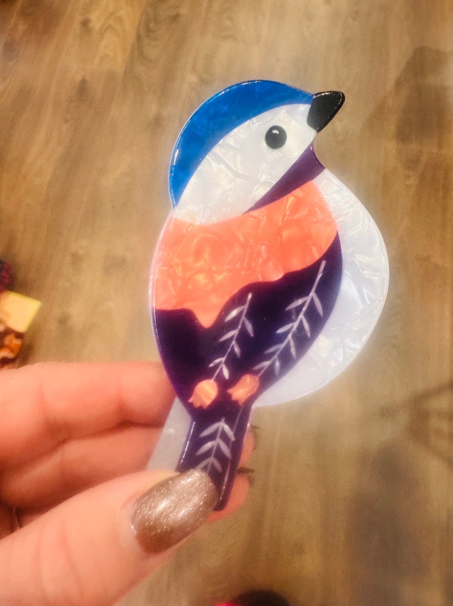 DMB Blue Minimalist Bird Hair Claw Clip