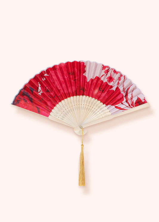 POWDER SATIN FAN - ROUGE BLOOMS