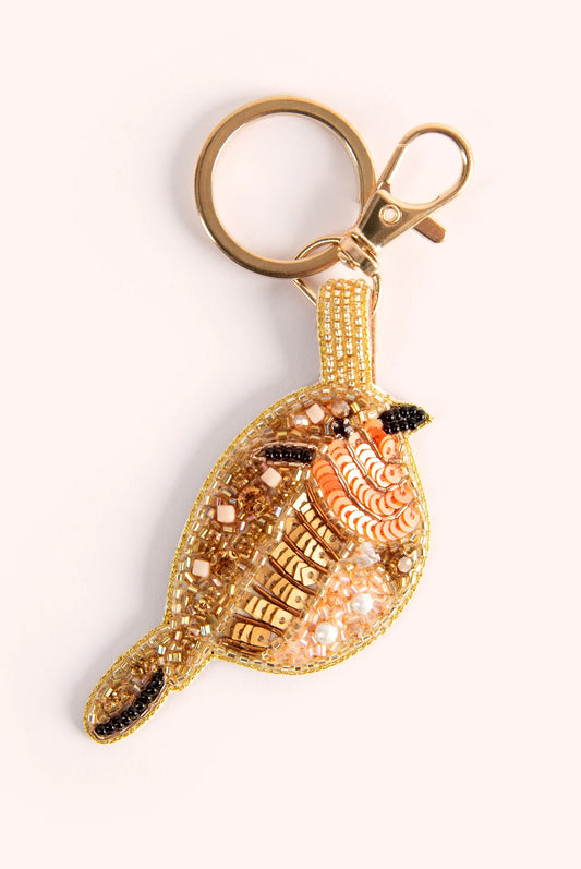 Powder Beaded Keyrings - Robin Red Breast